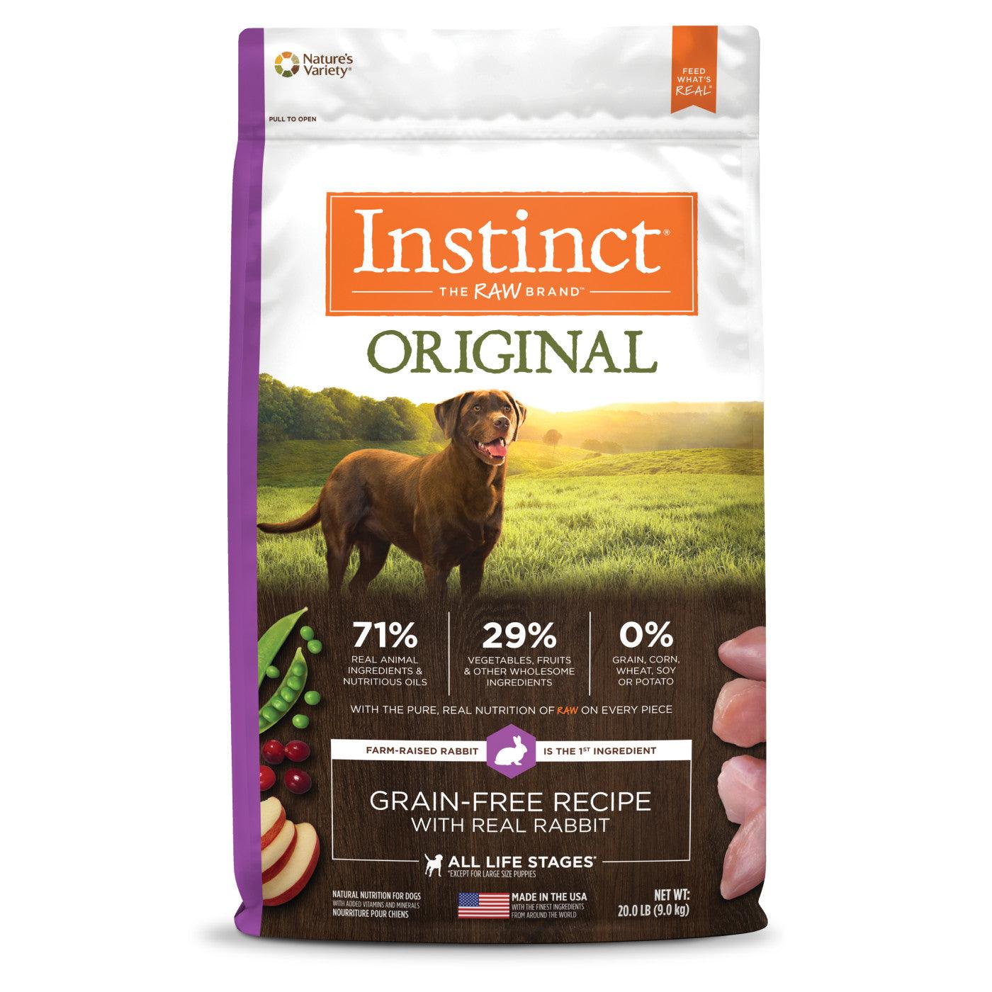 Instinct Original Grain-Free Recipe with Real Rabbit Dry Dog Food - 9.1 Kg - Dog Food - Instinct - PetMax Canada