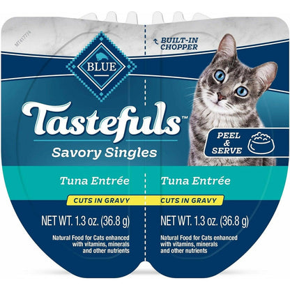 Blue Buffalo Tastefuls Spoonless Singles Adult Tuna Entree In Gravy - 74g - Canned Cat Food - Blue Buffalo - PetMax Canada