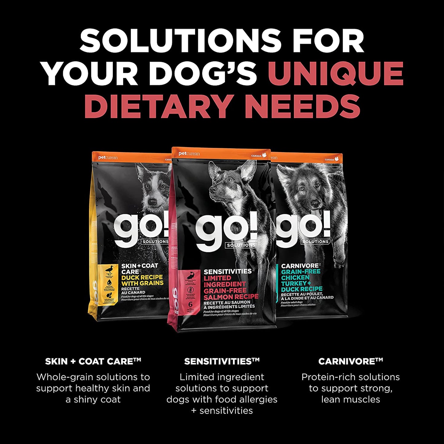 GO! SENSITIVITIES Limited Ingredient Grain Free Salmon recipe for dogs  Dog Food  | PetMax Canada
