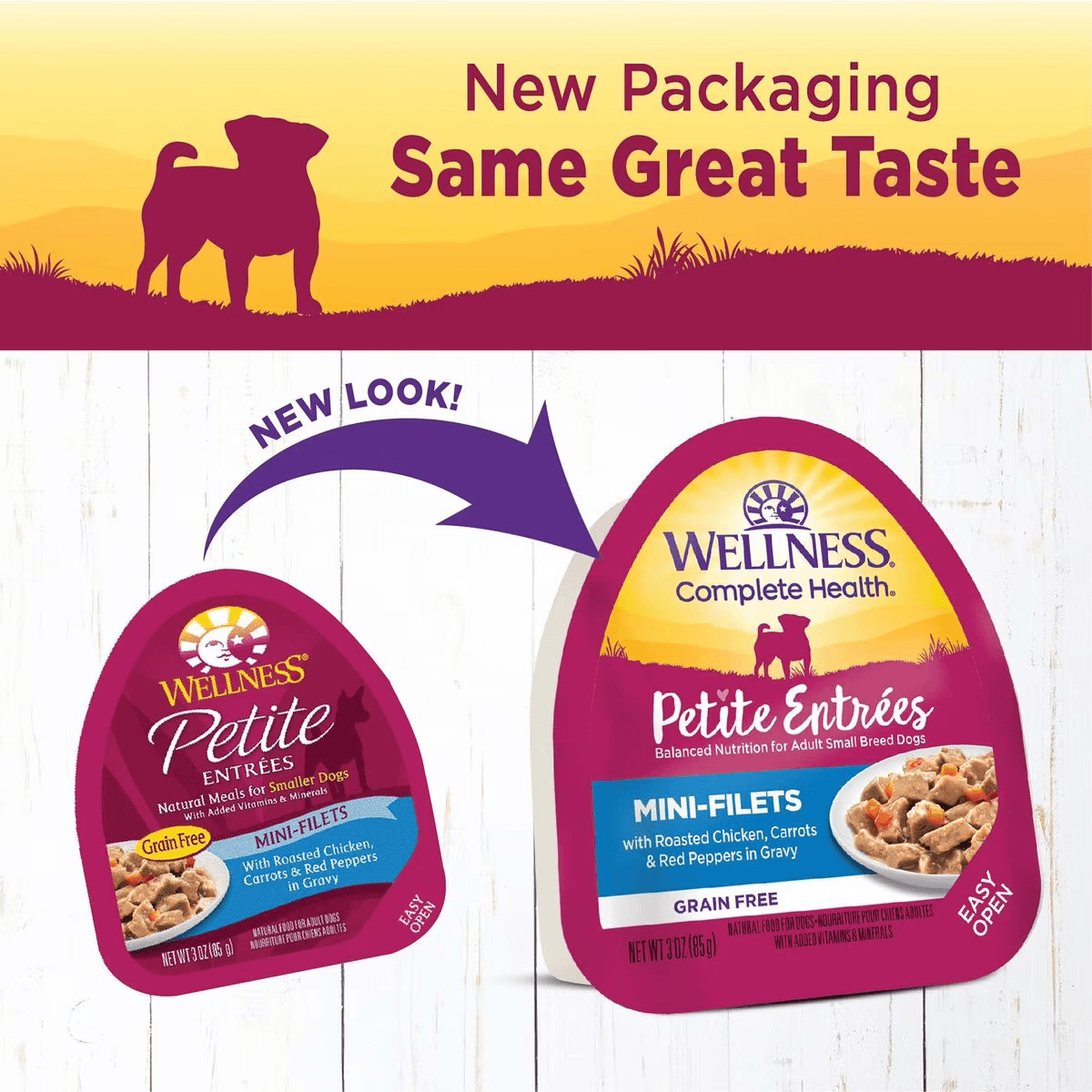 Wellness Petite Entrées Roasted Chicken, Carrots & Red Peppers in Gravy Wet Small Breed Dog Food  Canned Dog Food  | PetMax Canada