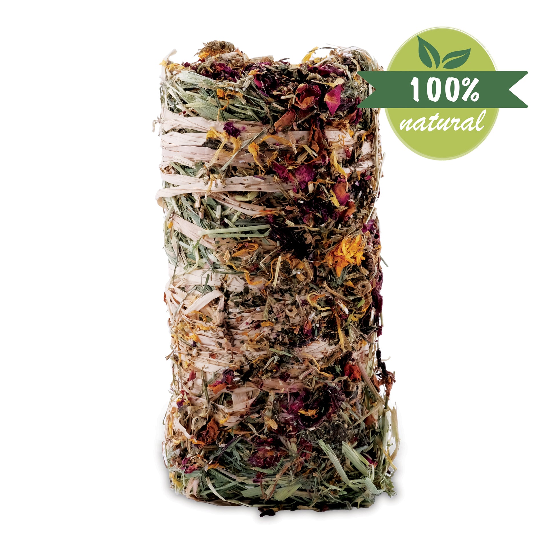 Living World Green Botanicals Hay Bale Flowers  Small Animal Treats  | PetMax Canada