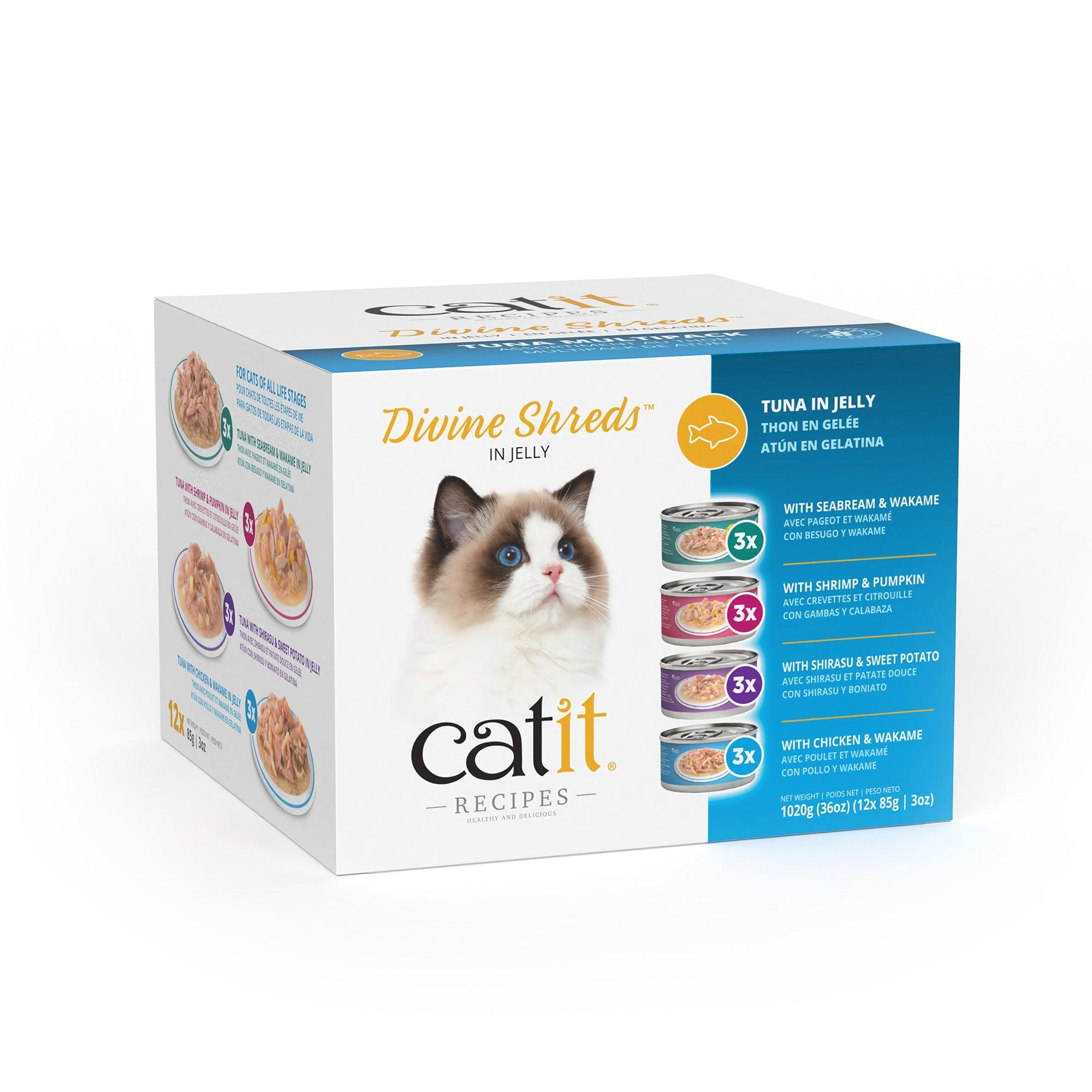 Catit Divine Shreds Tuna In Jelly Multipack - 12 x 85g - Canned Cat Food - Catit - PetMax Canada