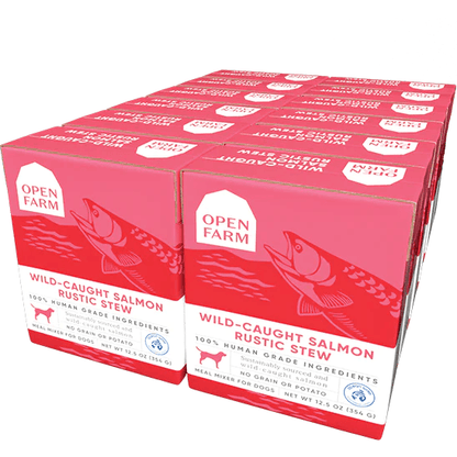 Open Farm Wet Dog Food Wild Caught Salmon Rustic Stew - 354g - Canned Dog Food - Open Farm - PetMax Canada
