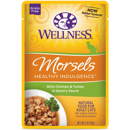 Wellness Healthy Indulgence Morsels Chicken & Turkey Wet Cat Food - 85g - Canned Cat Food - Wellness - PetMax Canada