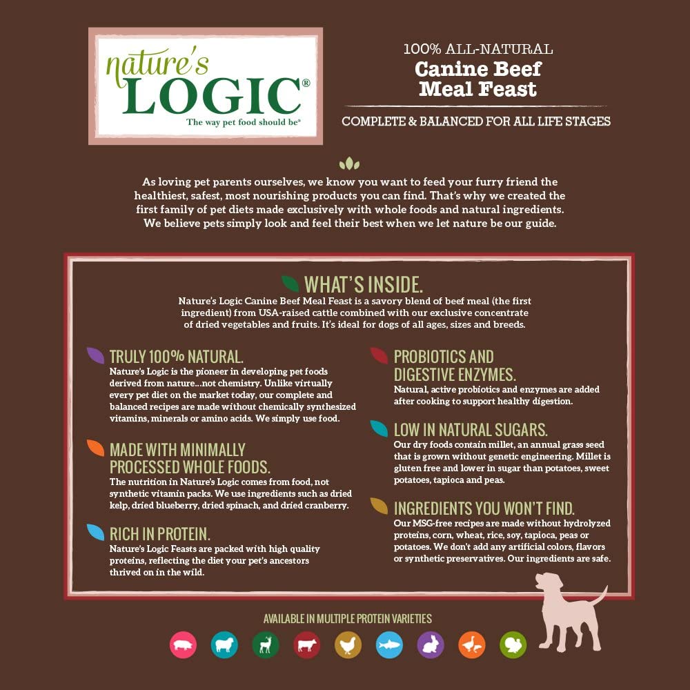 Nature's Logic Beef Feast Dry Dog Food  Dog Food  | PetMax Canada