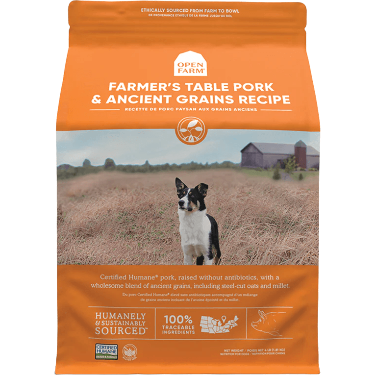 Open Farm Dog Food Farmers Table Pork & Ancient Grains  Dog Food  | PetMax Canada