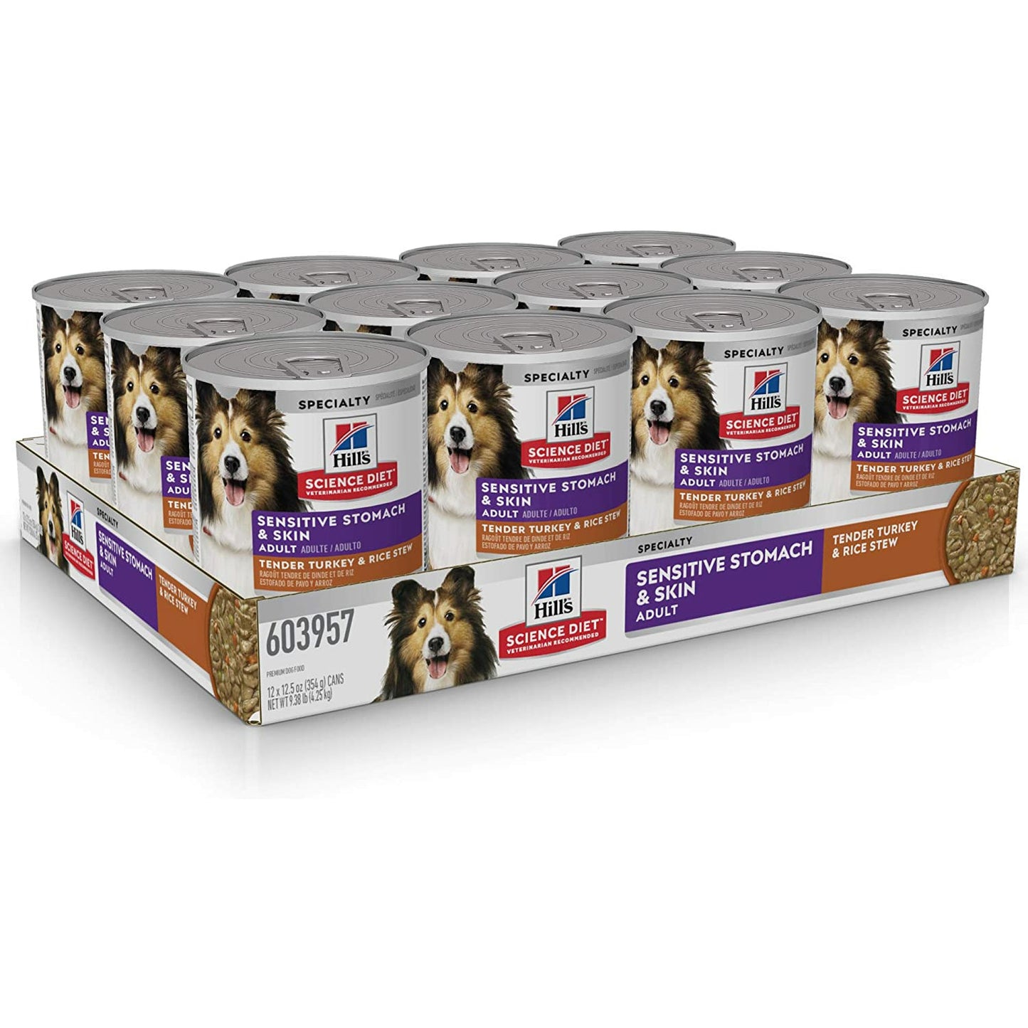 Hill's Science Diet Adult Sensitive Stomach & Skin Tender Turkey & Rice Stew dog food  Canned Dog Food  | PetMax Canada