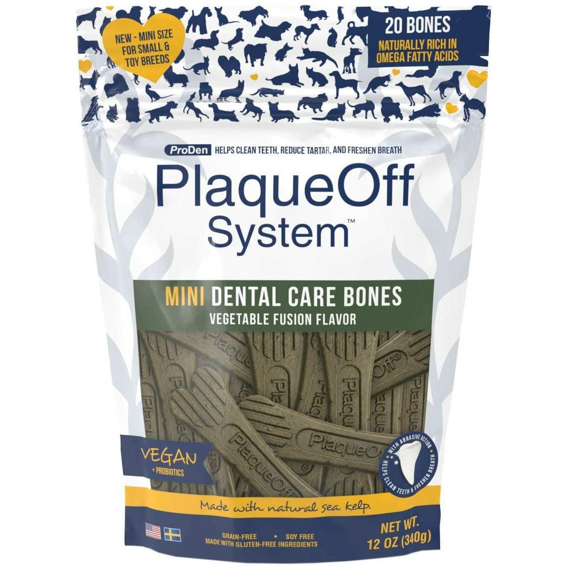 Plaque Off System Dental Vegetable Bones Mini  Dog Treats  | PetMax Canada