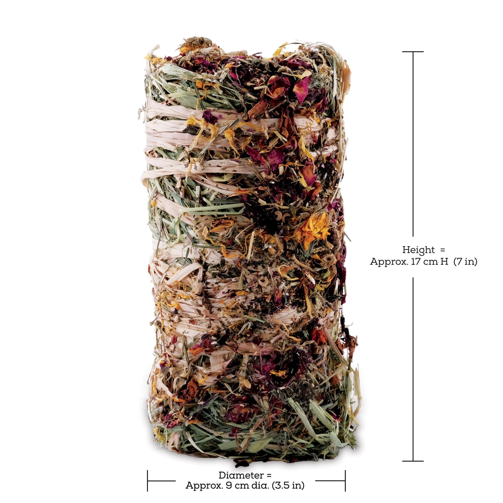 Living World Green Botanicals Hay Bale Flowers  Small Animal Treats  | PetMax Canada