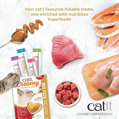 Catit Creamy Superfood Treats Multipack - 8 x 10g - Cat Treats - Catit - PetMax Canada