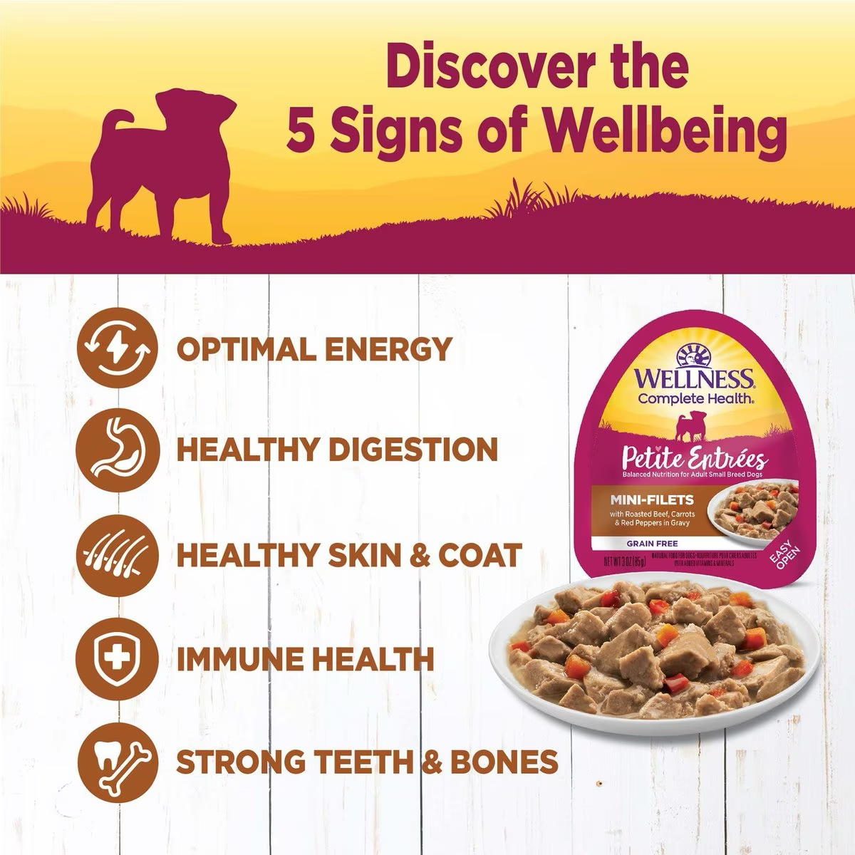 Wellness Petite Entrées Roasted Beef, Carrots & Red Peppers in Gravy Wet Small Breed Dog Food  Canned Dog Food  | PetMax Canada