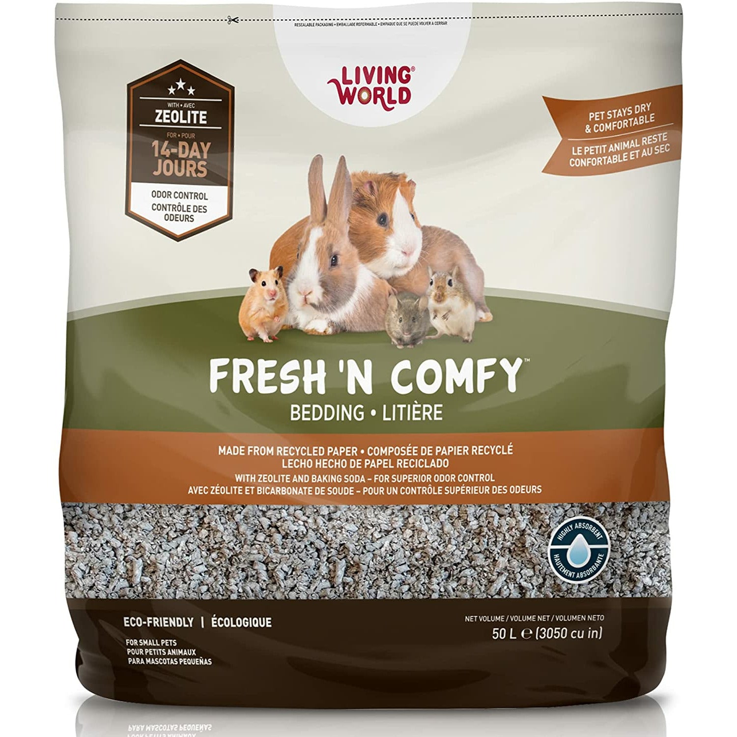 Living World Fresh'n Comfy Bedding Tan  Small Animal Litter  | PetMax Canada