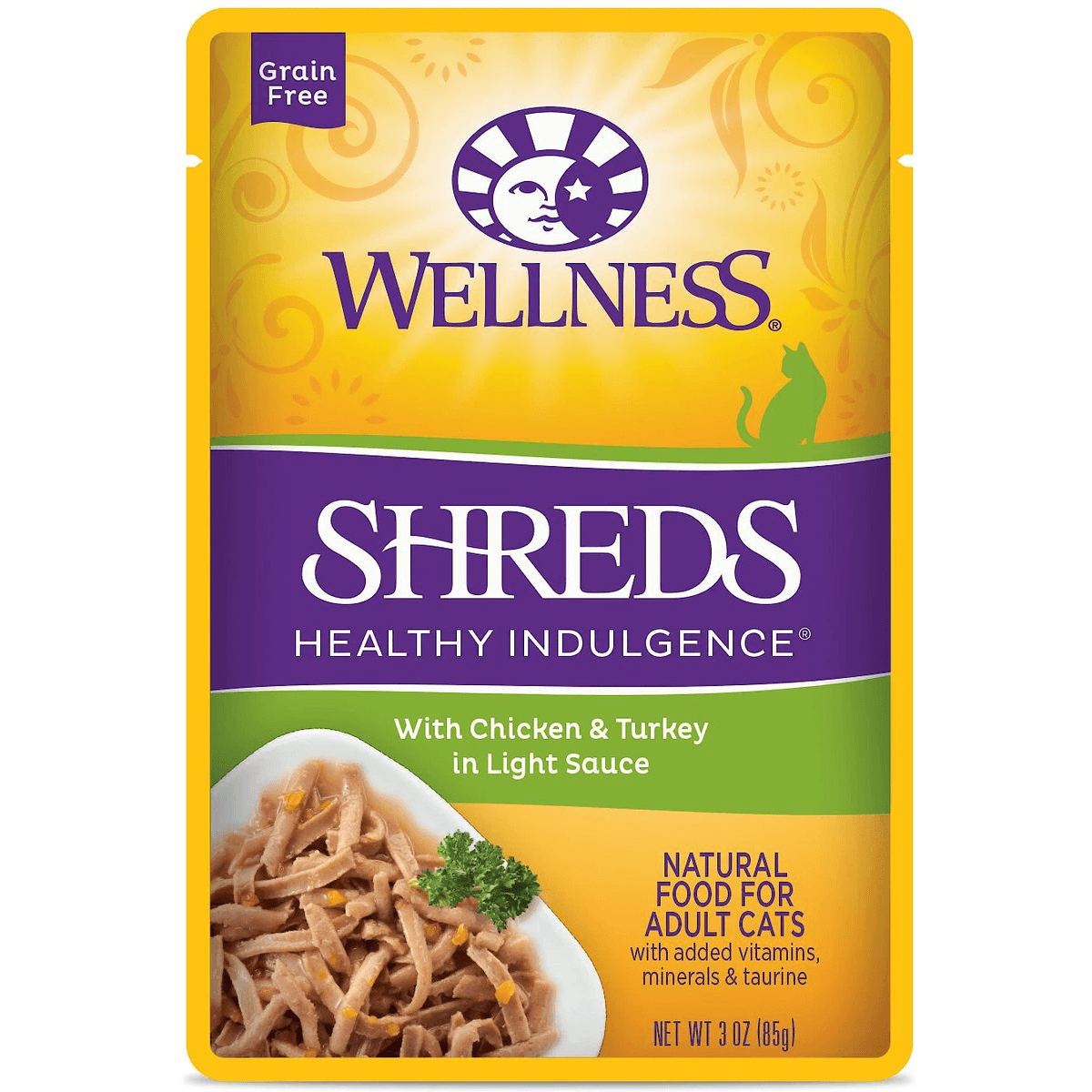 Wellness Healthy Indulgence Shreds Chicken & Turkey in Light Sauce Wet Cat Food - 85g - Canned Cat Food - Wellness - PetMax Canada