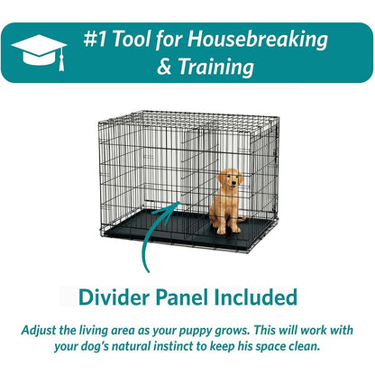 Bud'Z Deluxe Dog Crate With Double Door - Small: 24" x 17" x 19" - Wire Crates - Bud'Z - PetMax Canada