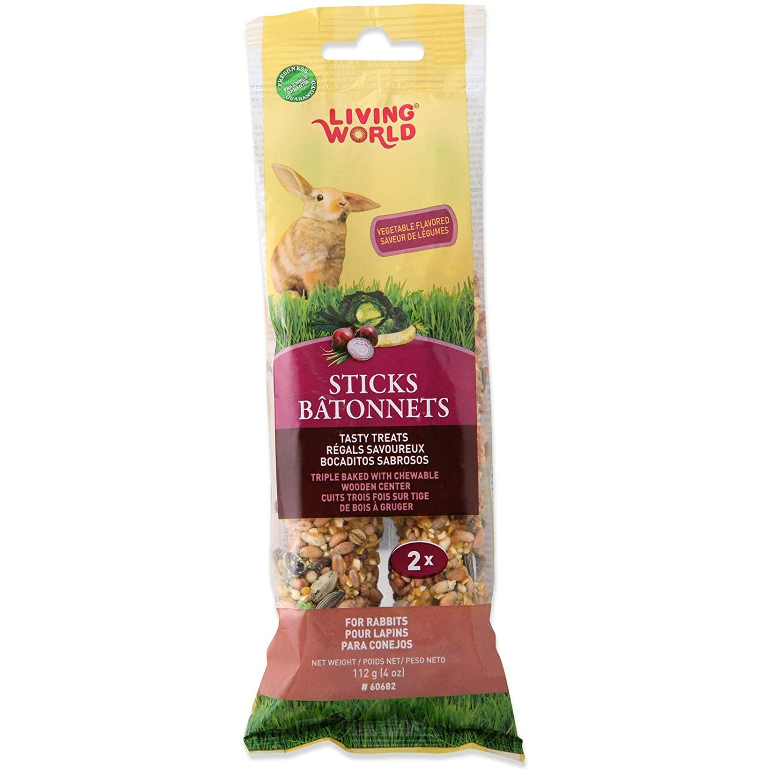 Living World Small Animal Veggie Flavour Sticks  Small Animal Food Treats  | PetMax Canada