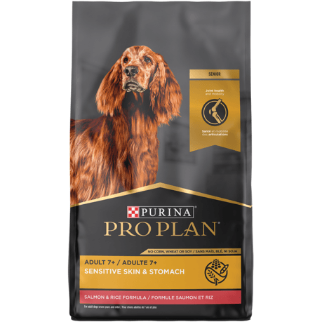 Purina Pro Plan Sensitive Skin & Stomach 7+ Salmon & Rice Formula Dry Dog Food - 10.9 Kg - Dog Food - Purina Pro Plan - PetMax Canada