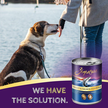 Zignature Trout & Salmon Limited Ingredient Formula Grain-Free Canned Dog Food - 368g - Canned Dog Food - Zignature Pet Food - PetMax Canada