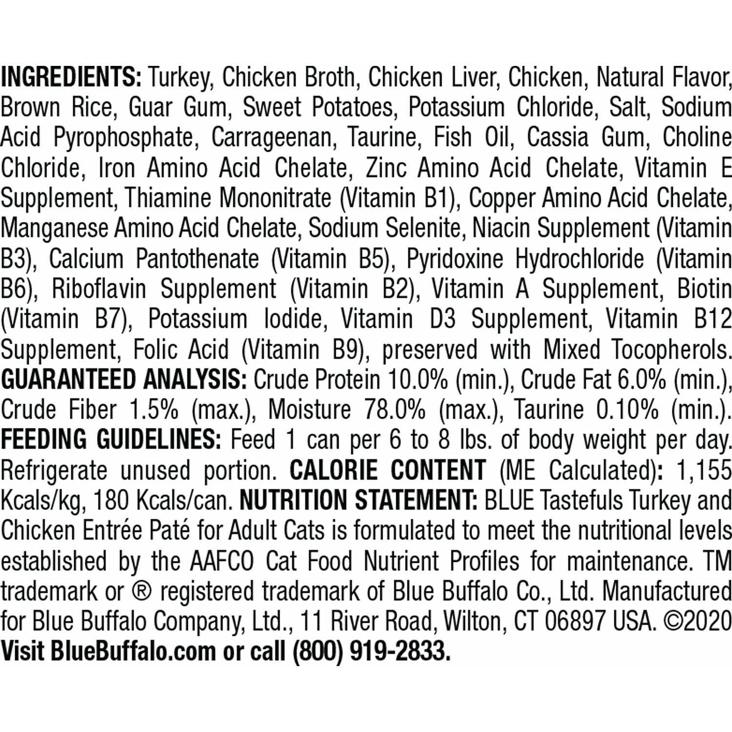 Blue Buffalo Tastefuls Adult Turkey And Chicken Entree Pate  Canned Cat Food  | PetMax Canada