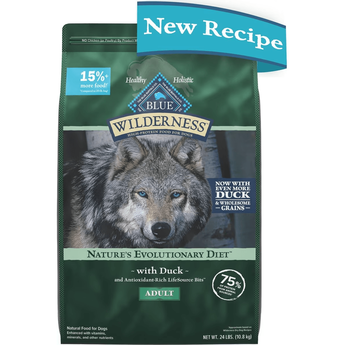 Blue Buffalo Wilderness With Healthy Grains Duck Adult Dry Dog Food - 2 Kg - Dog Food - Blue Buffalo - PetMax Canada