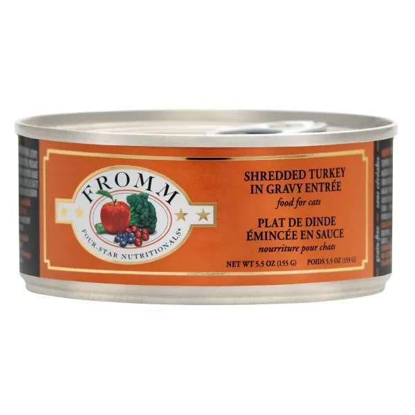 Fromm Four Star Canned Cat Food Shredded Turkey in Gravy Entree  Canned Cat Food  | PetMax Canada