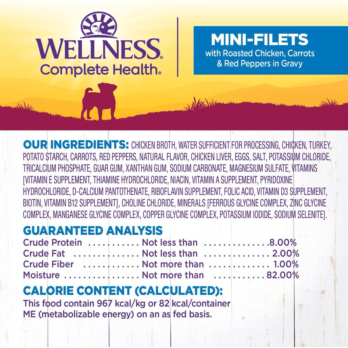 Wellness Petite Entrées Roasted Chicken, Carrots & Red Peppers in Gravy Wet Small Breed Dog Food  Canned Dog Food  | PetMax Canada