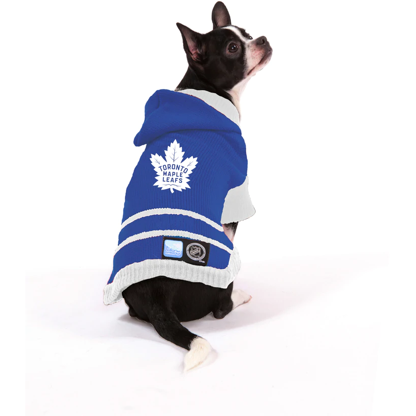 NHL Toronto Maple Leafs Hooded Dog Sweater  NHL Sweaters  | PetMax Canada