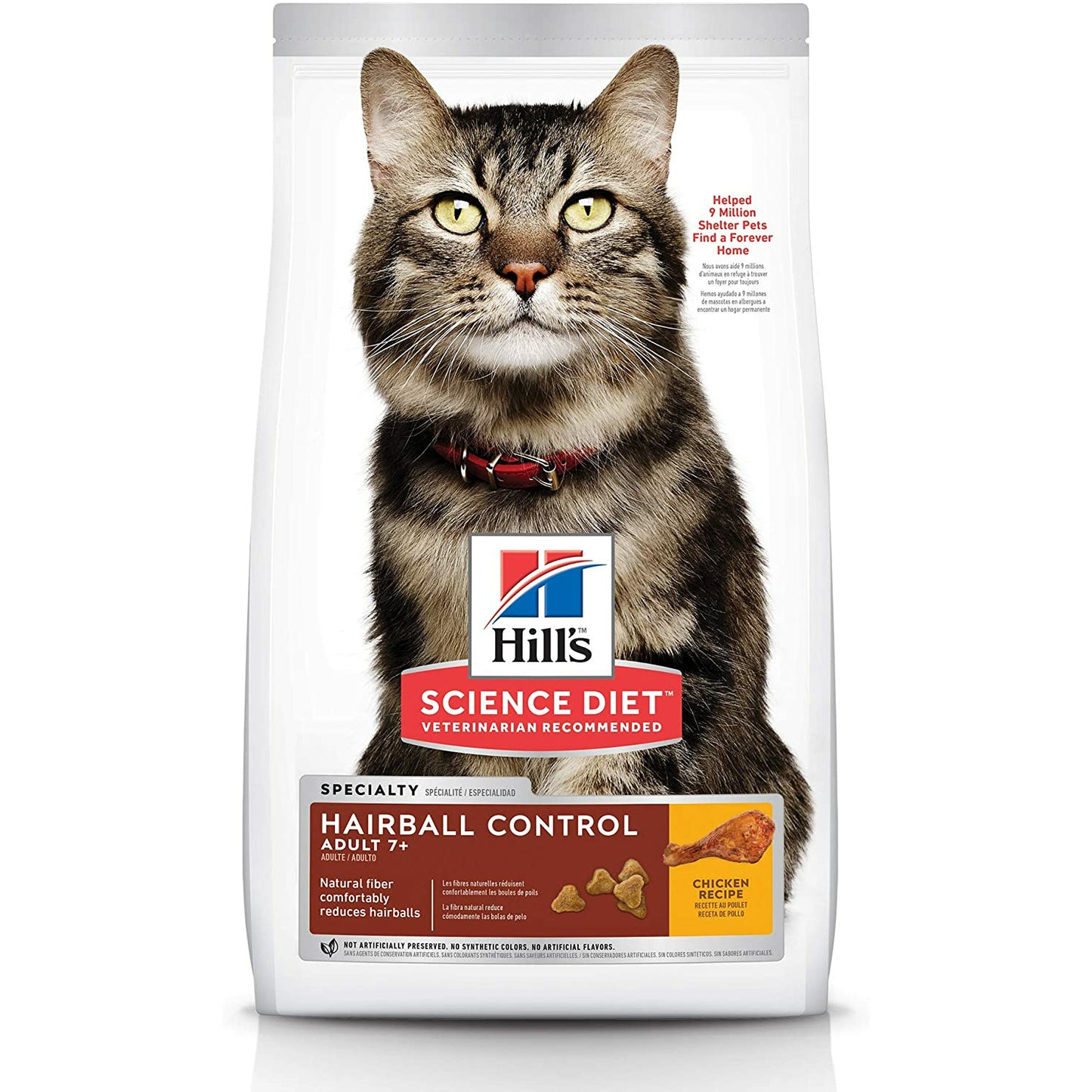 Hill's Science Diet Dry Cat Food, Adult 7+ for Senior Cats, Hairball Control, Chicken Recipe  Cat Food  | PetMax Canada
