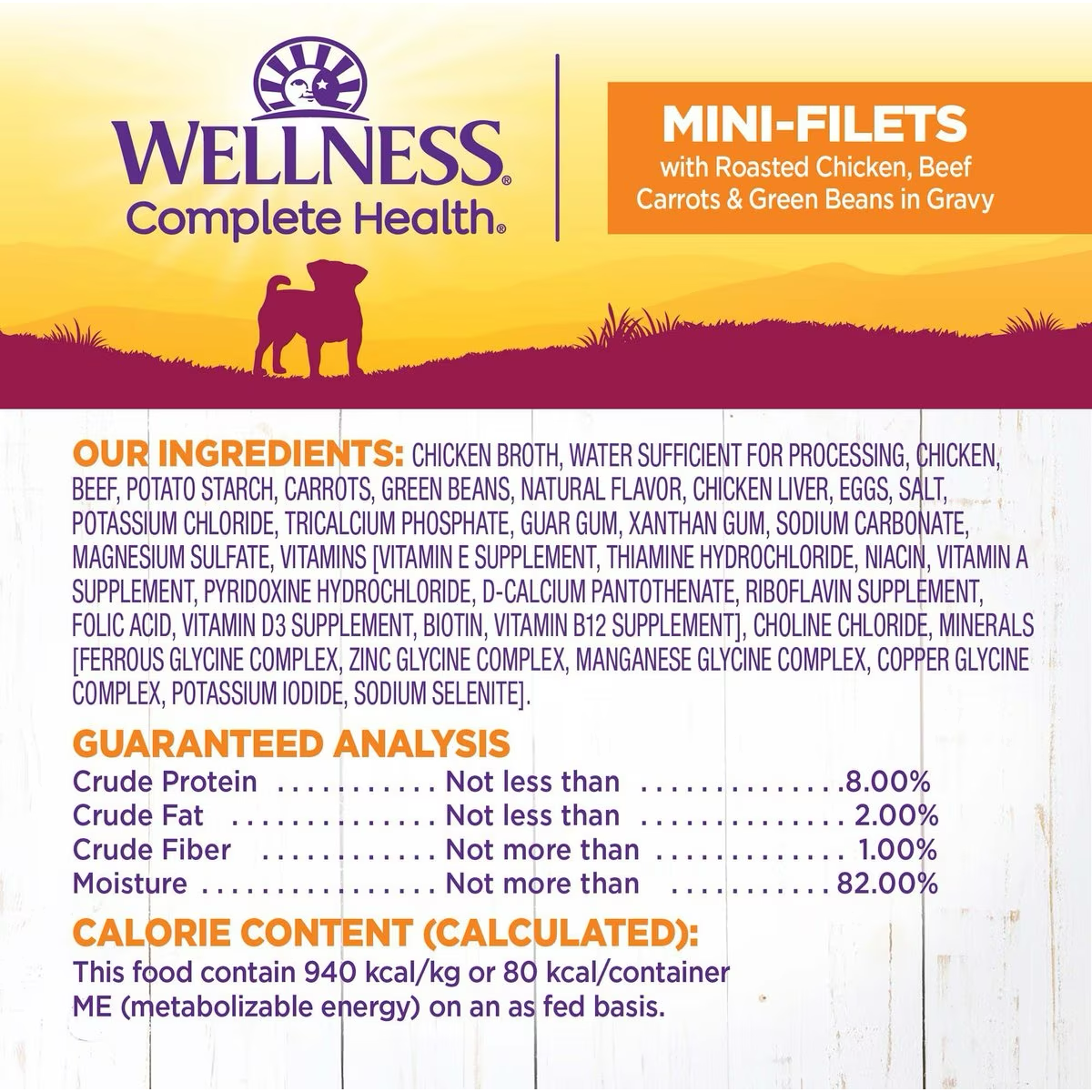 Wellness Petite Entrées Roasted Beef, Chicken, Beef, Carrots & Green Beans in Gravy Wet Small Breed Dog Food  Canned Dog Food  | PetMax Canada