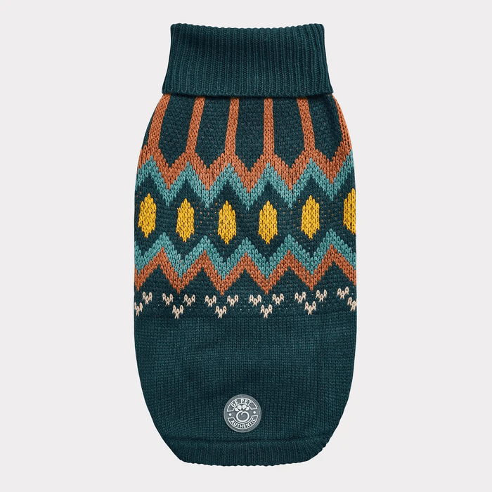 GF Pet Heritage Sweater Teal For Dogs - X-Small - Sweaters - GF Pet - PetMax Canada