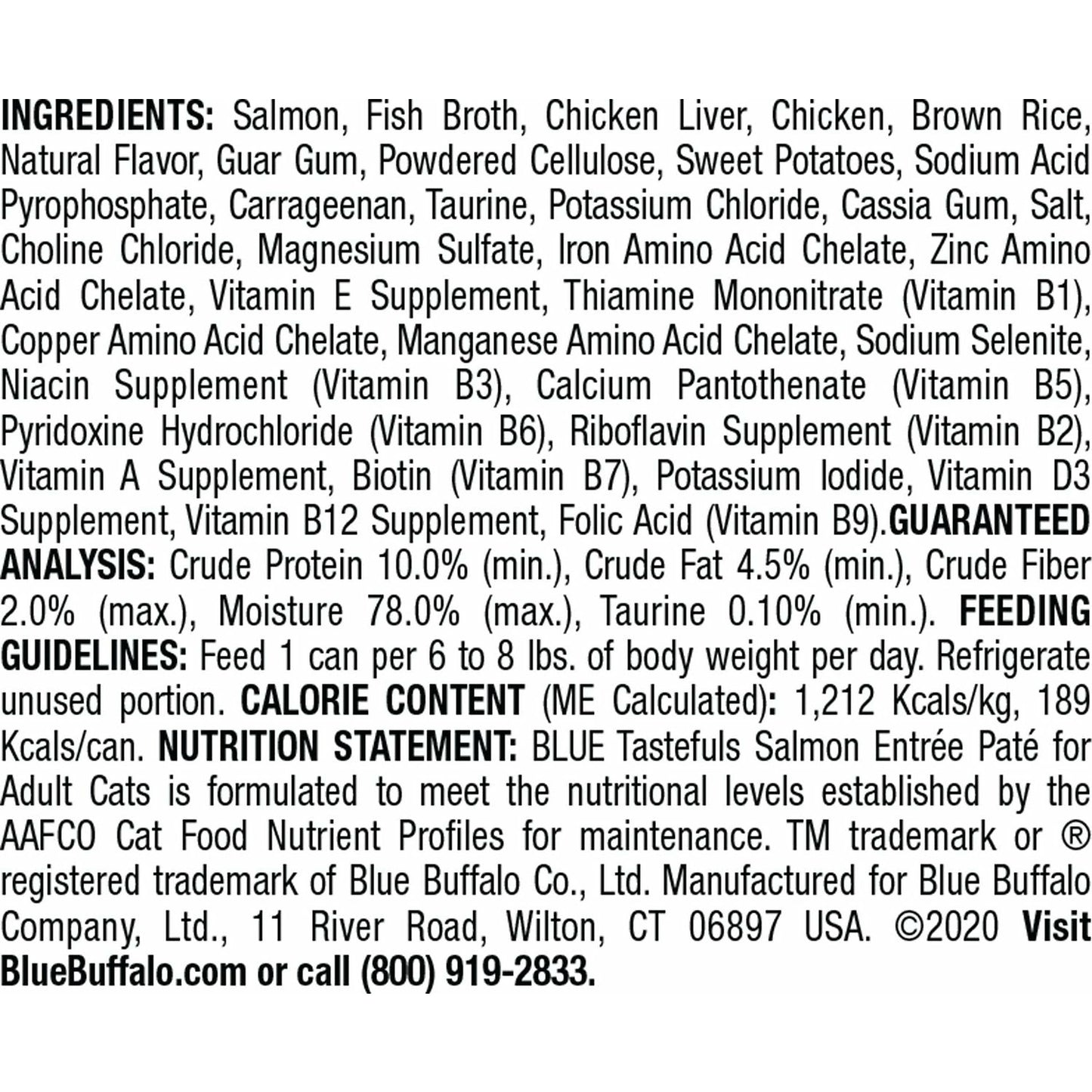 Blue Buffalo Tastefuls Adult Salmon Entree Pate  Canned Cat Food  | PetMax Canada