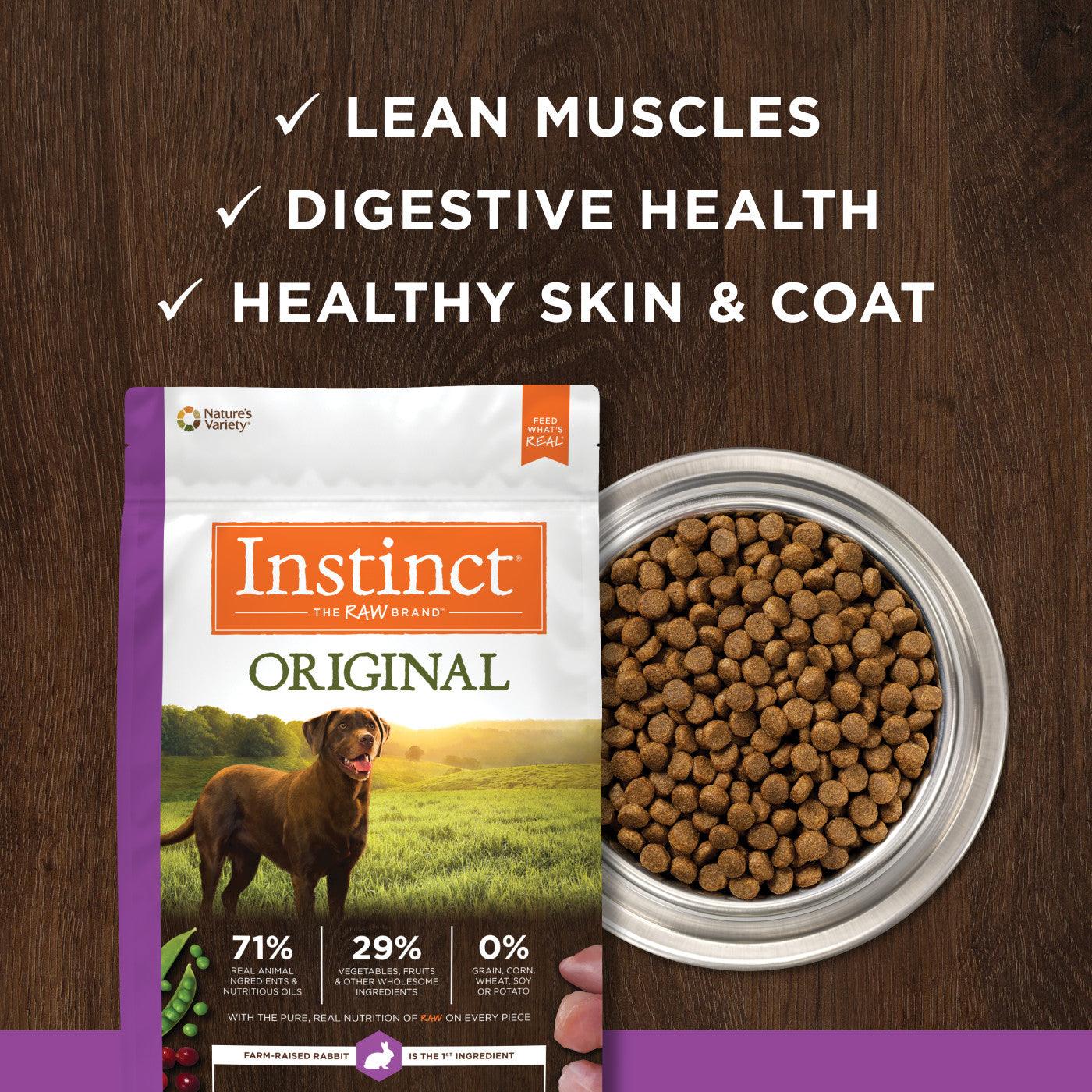 Instinct Original Grain-Free Recipe with Real Rabbit Dry Dog Food - 9.1 Kg - Dog Food - Instinct - PetMax Canada