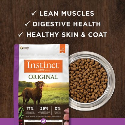 Instinct Original Grain-Free Recipe with Real Rabbit Dry Dog Food - 9.1 Kg - Dog Food - Instinct - PetMax Canada