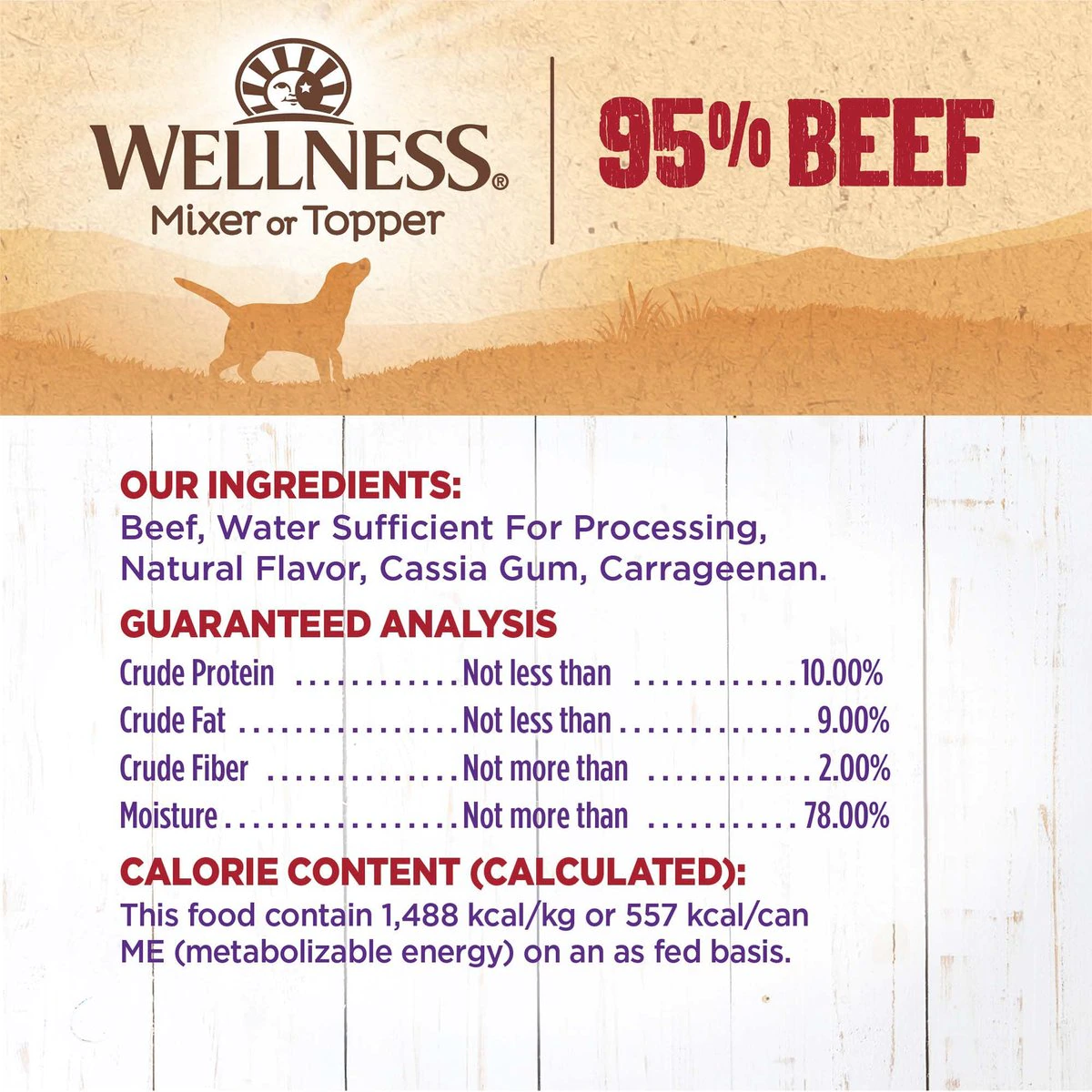 Wellness Canned Dog Food 95% Beef  Canned Dog Food  | PetMax Canada