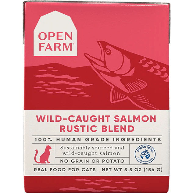 Open Farm Wet Cat Food Wild Caught Salmon Rustic Blend - 156g - Canned Cat Food - Open Farm - PetMax Canada