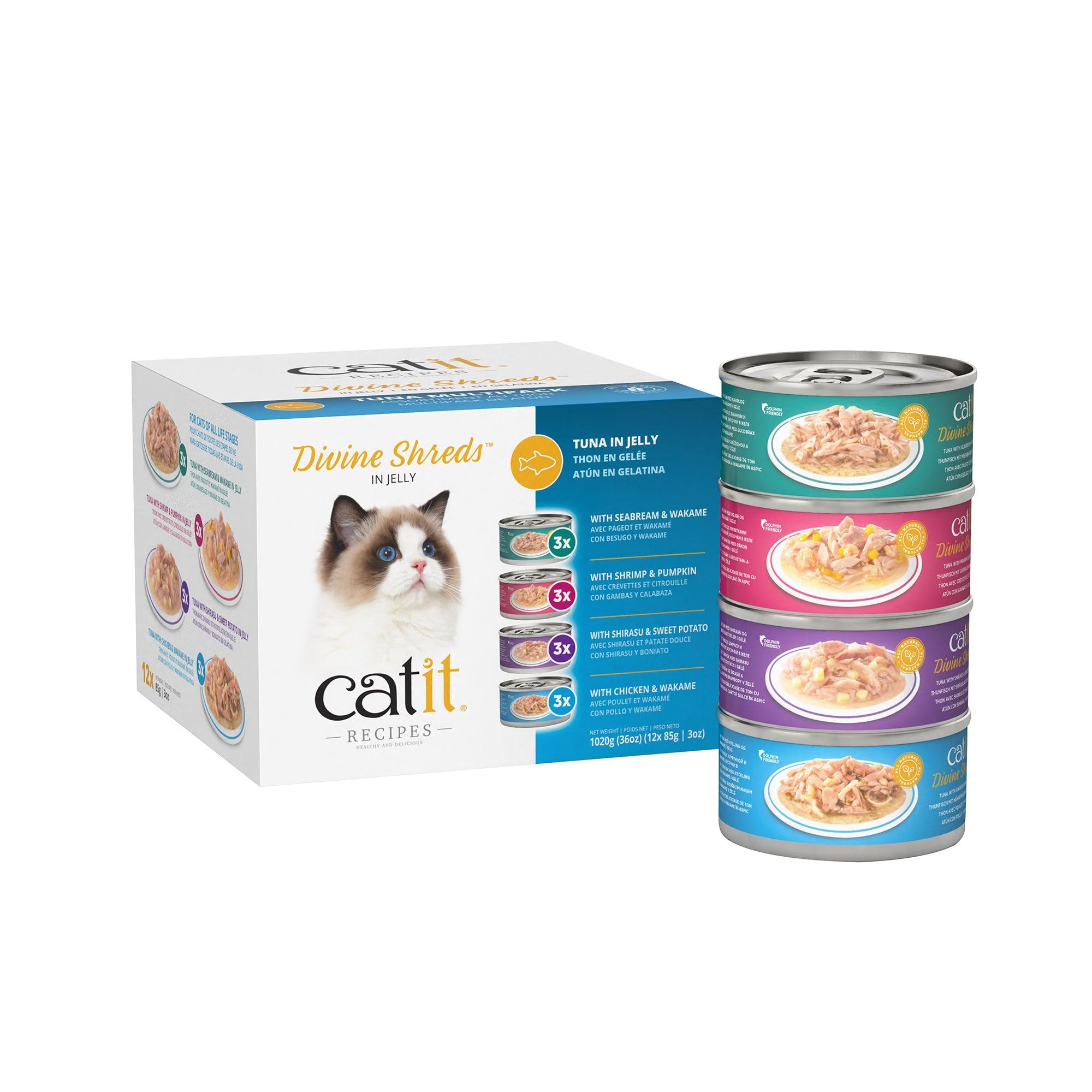 Catit Divine Shreds Tuna In Jelly Multipack - 12 x 85g - Canned Cat Food - Catit - PetMax Canada