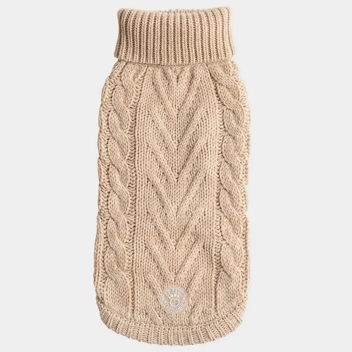 GF Pet Chalet Sweater Oatmeal For Dogs - XX-Small - Sweaters - GF Pet - PetMax Canada