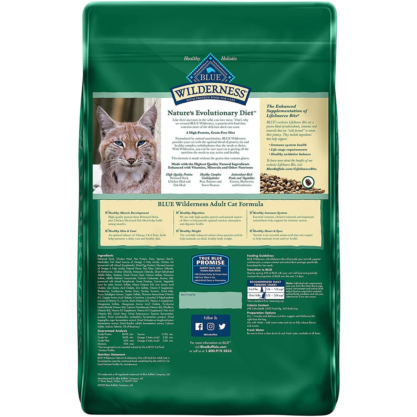 Blue Buffalo Wilderness Cat Food Adult Duck  Cat Food  | PetMax Canada