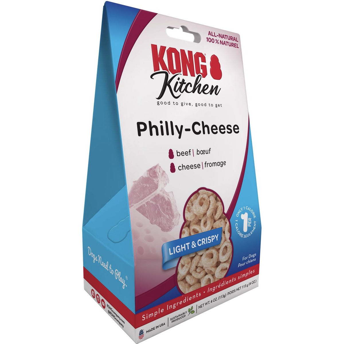 Kong Kitchen Crunchy Biscuit Philly Cheese Dog Treats  Dog Treats  | PetMax Canada