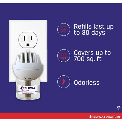 Feliway MultiCat 30 Day Starter Kit Calming Diffuser for Cats - Default Title - Cat Health Care - Feliway - PetMax Canada