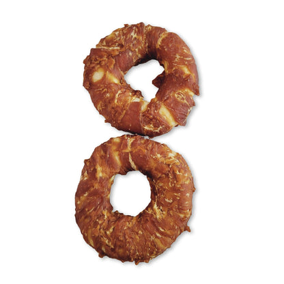 Dogit Snack Bar Dog Treats Chicken Rawhide Donut - Small: 8cm / 2 Pack - Dog Treats - Dogit - PetMax Canada
