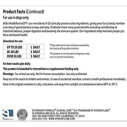 Veterinary Formula Clinical Care Super Probiotic Supplement - 30 Count - Health Care - Synergy Labs - PetMax Canada