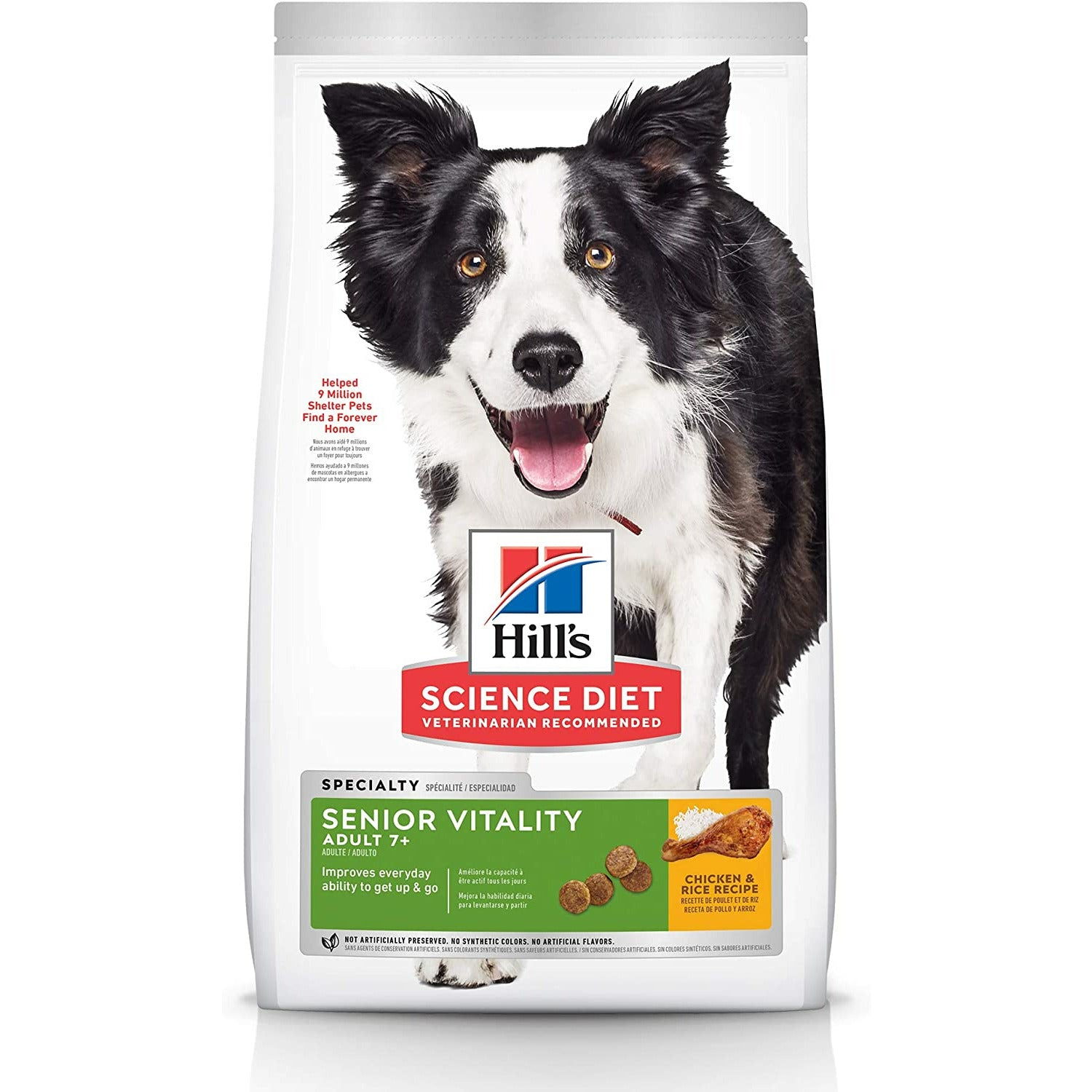 Hill's Science Diet Dry Dog Food, Adult 7+, Senior Vitality, Chicken & Rice Recipe  Dog Food  | PetMax Canada