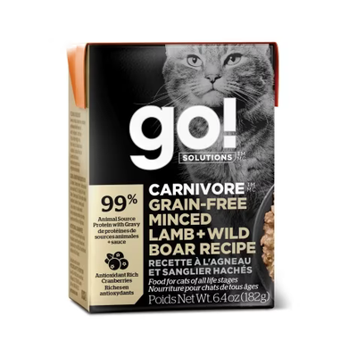 Go! Cat Food Carnivore Grain Free Tetra Pak Lamb & Boar  Canned Cat Food  | PetMax Canada