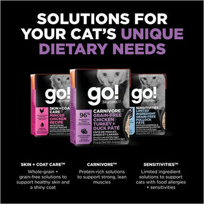 Go! Cat Food Carnivore Grain Free Tetra Pak Chicken, Turkey, Duck - 182g - Canned Cat Food - Go! - PetMax Canada