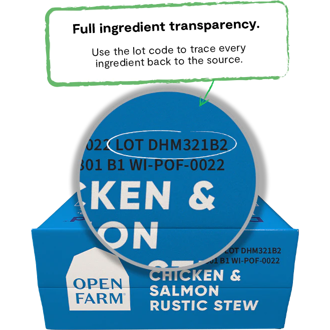 Open Farm Wet Dog Food Chicken & Salmon Rustic Stew  Canned Dog Food  | PetMax Canada