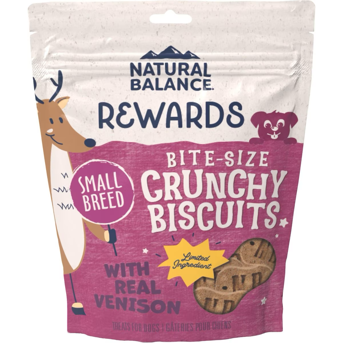 Natural Balance Rewards Crunchy Biscuits Real Venison Dog Treats 227g Dog Treats 227g | PetMax Canada