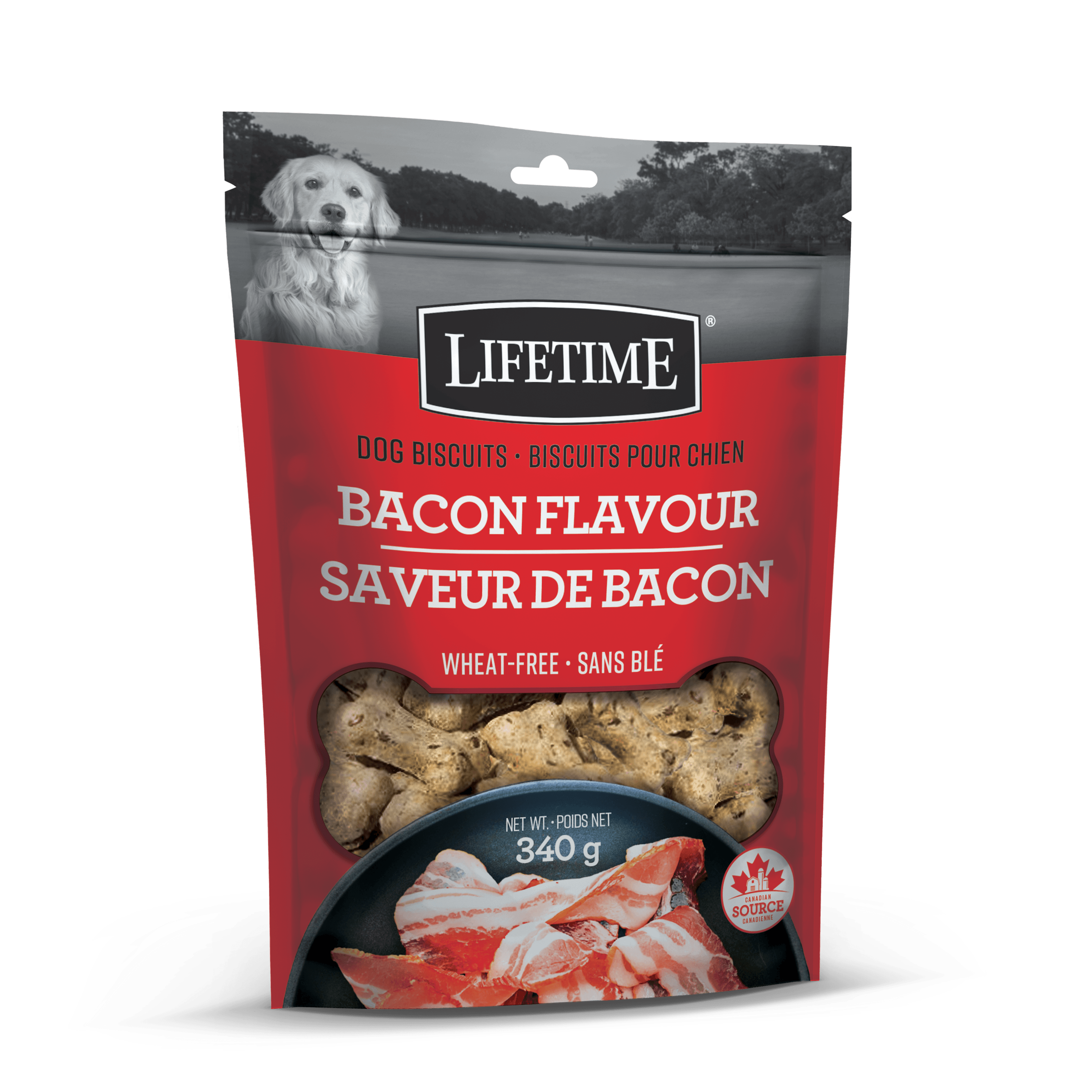 Lifetime Bacon Flavour Dog Biscuits - 340g - Dog Treats - Lifetime - PetMax Canada