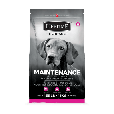 Lifetime Dog Food Heritage All Life Stages Maintenance - 15 Kg - Dog Food - Lifetime - PetMax Canada