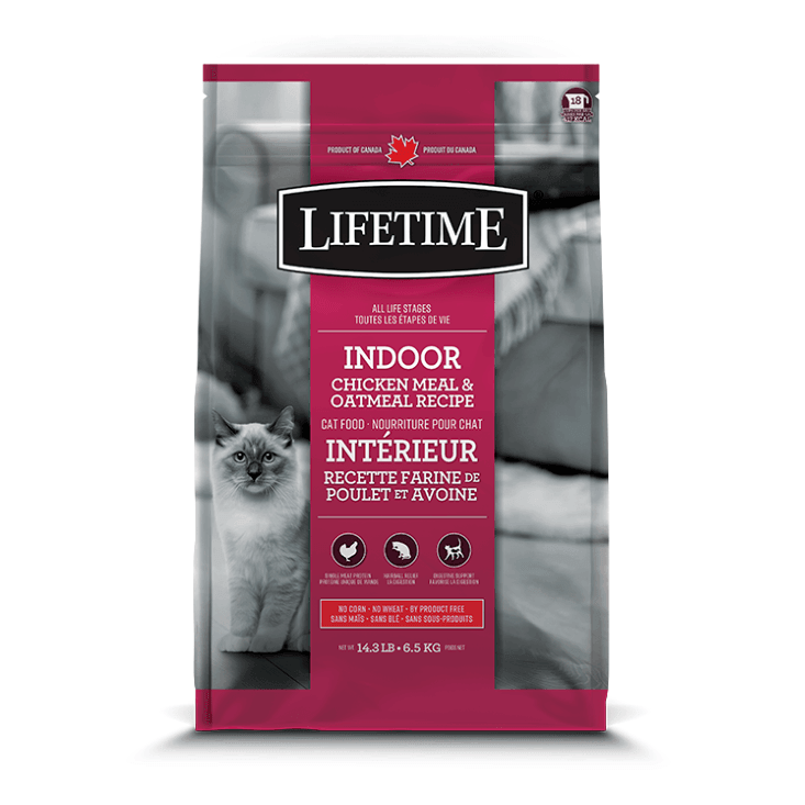 Lifetime Cat Food Adult Indoor Chicken & Oatmeal - 2.27 Kg - Cat Food - Lifetime - PetMax Canada