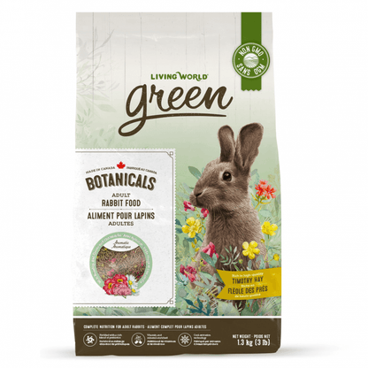 Living World Green Botanicals Adult Rabbit Food - 1.3 Kg - Small Animal Food Dry - Living World - PetMax Canada